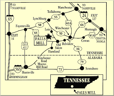 Location Map of Falls Mill