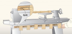 Lathe sand paper holder